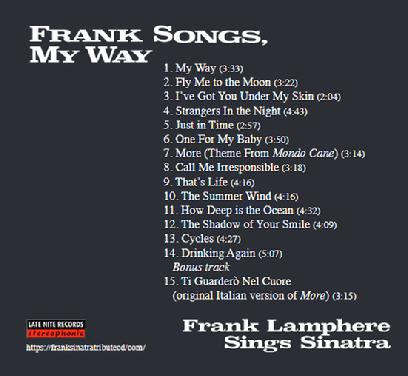 Frank Songs, My Way - Frank Lamphere sings Sinatra (rear cover)